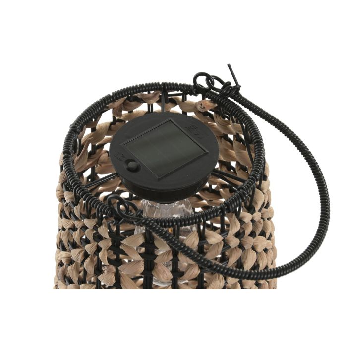 DKD Home Decor Lampara Solar Terraza Jardin Marron Negro Set 4 24x44x24 cm