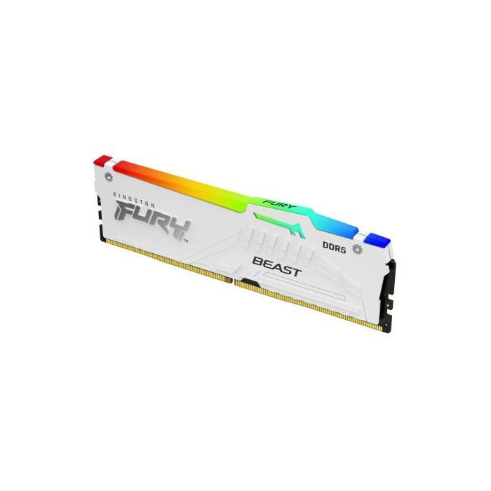 Memoria Kingston 16Gb 6000Mt/S Ddr5 Cl30 Fury Beast White Rgb Xmp - KF560C30BWA-16 Memoria Kingston 16Gb 6000Mt/S Ddr5 Cl30 Fury Beast White Rgb Xmp - KF560C30BWA-16
