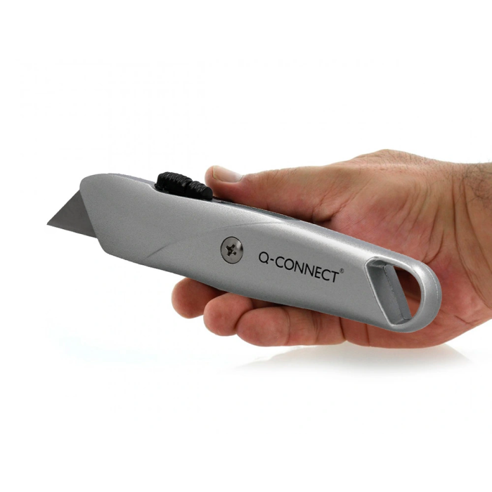 Q-connect XD-53 Cúter Metálico Ancho Retráctil con Bloqueo, Cuchilla 18 mm, 1 Unidad 5