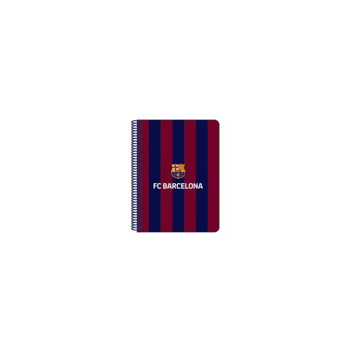 Cuaderno Espiral Safta Cuarto 80 Hojas 60 gr Cuadro 4 mm Tapa Extradura F.C. Barcelona