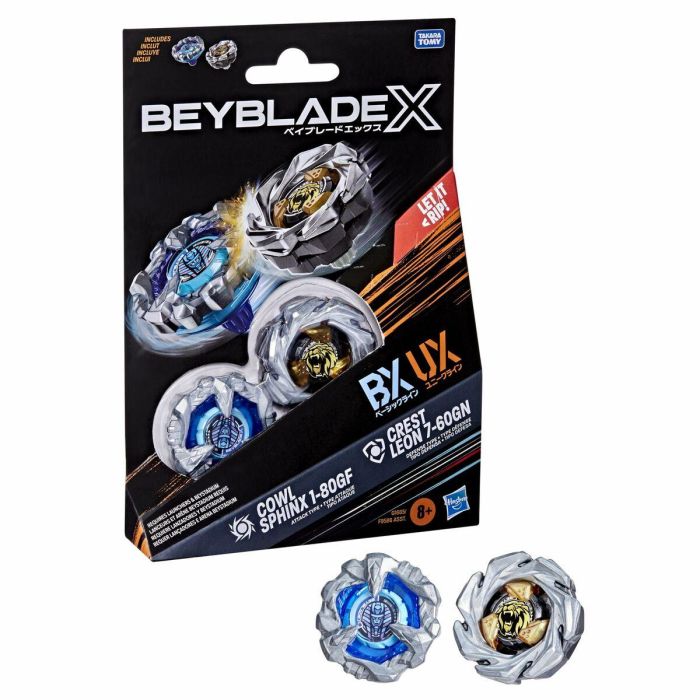 Hasbro Beyblade X Dual Pack Top Cowl Sphinx 1-80GF y Crest Leon 7-60GN - 8 años 4