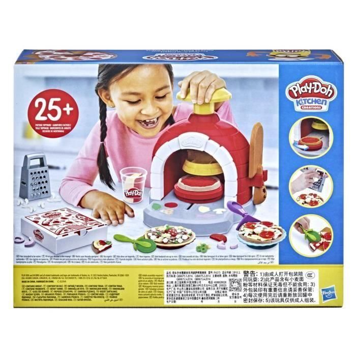 Play-Doh F4373 Horno De Pizzas Juguete de Plastilina, Incluye 8 Herramientas, 6 Colores, Bote Tricolor y Caja de Pizza 4
