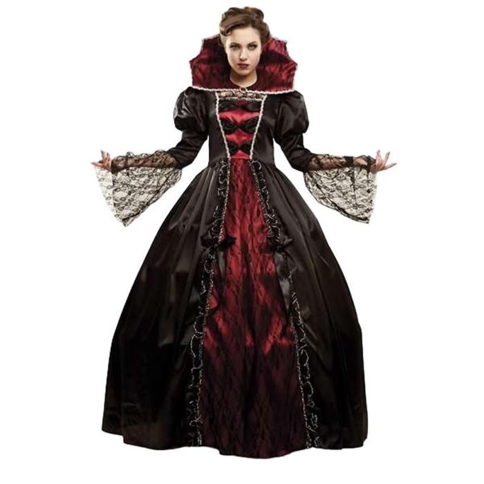 Disfraz vampira de luxe vestido con enagua y cuello talla XXXL 3 Disfraz vampira de luxe vestido con enagua y cuello talla XXXL 3