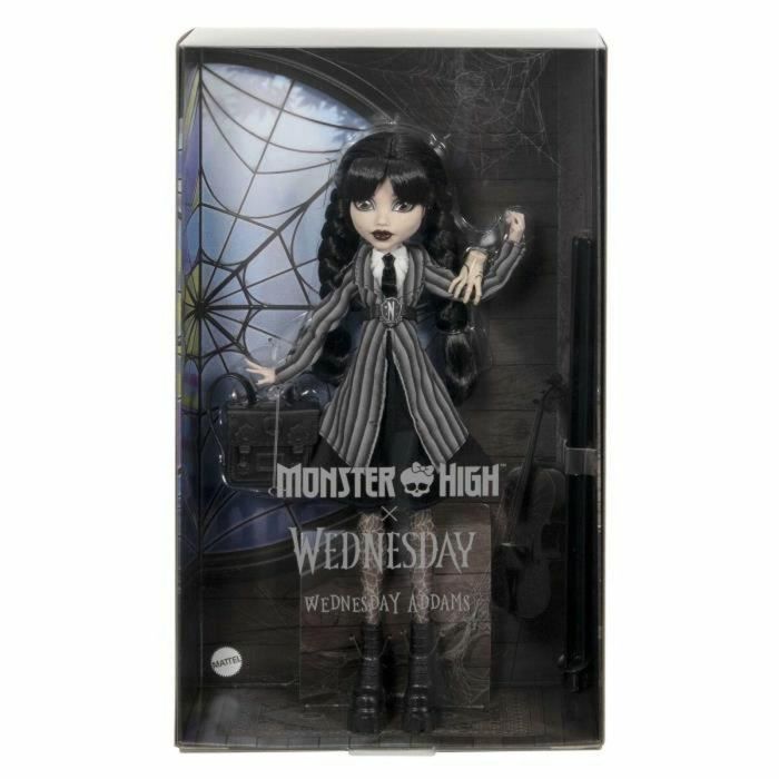 Monster High Muñeca Miércoles Addams en Uniforme con Cosa HXJ04 5 Monster High Muñeca Miércoles Addams en Uniforme con Cosa HXJ04 5