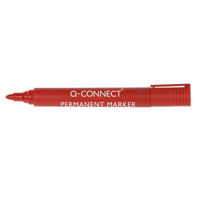 Rotulador Q-Connect Marcador Permanente Rojo Punta Redonda 3 mm 10 unidades 1