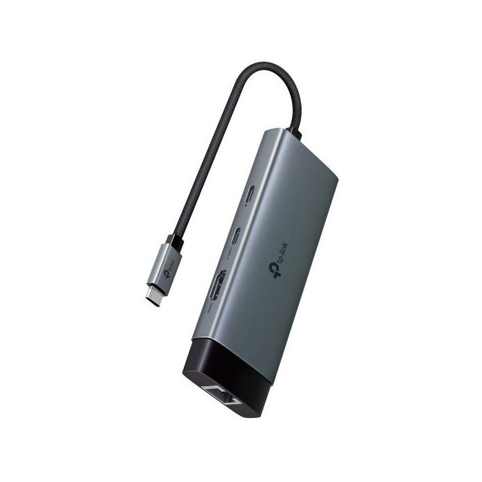 TP-Link UH6120C Hub USB-C 6-en-1: 2x USB 3.2 Gen 1, 2x USB-C 3.2 Gen 2, HDMI, Ethernet RJ45, Gris para laptop