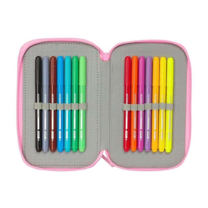 Plumier Triple SuperKitties Rosa Turquesa 12,5 x 19,5 x 5,5 cm 37 Piezas 4