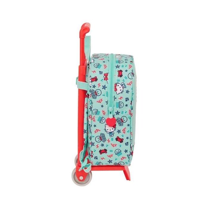 Mochila Escolar con Ruedas Hello Kitty Sea lovers Turquesa 22 x 27 x 10 cm