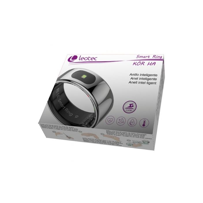Anillo Inteligente Leotec Kör Ha Talla 11/ Ø20.8mm/ Notificaciones/ Frecuencia Cardíaca/ Plata 3 Anillo Inteligente Leotec Kör Ha Talla 11/ Ø20.8mm/ Notificaciones/ Frecuencia Cardíaca/ Plata 3