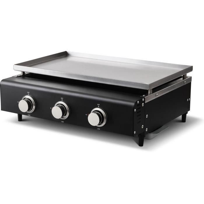 Plancha de gas - CAJA DE COCCIÓN - CUENCA - 3 quemadores con tapa - 65 X 50 X 23 cm - Negra 2 Plancha de gas - CAJA DE COCCIÓN - CUENCA - 3 quemadores con tapa - 65 X 50 X 23 cm - Negra 2
