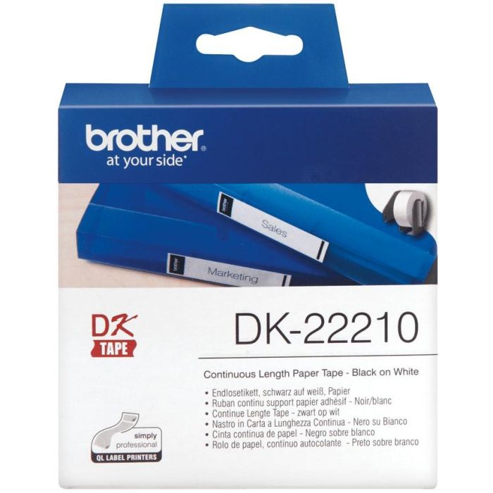 Brother Cinta Continua de Papel Térmico Adhesivo Blanco 29 mm x 30,48 M 1 Brother Cinta Continua de Papel Térmico Adhesivo Blanco 29 mm x 30,48 M 1