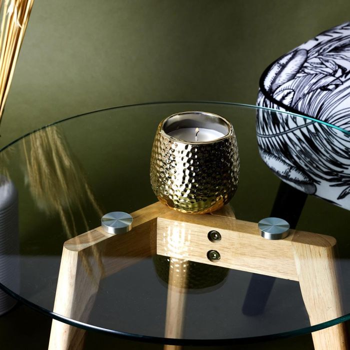 Home Deco Factory Juego de 2 Mesas Redondas de Cristal para Salón 6