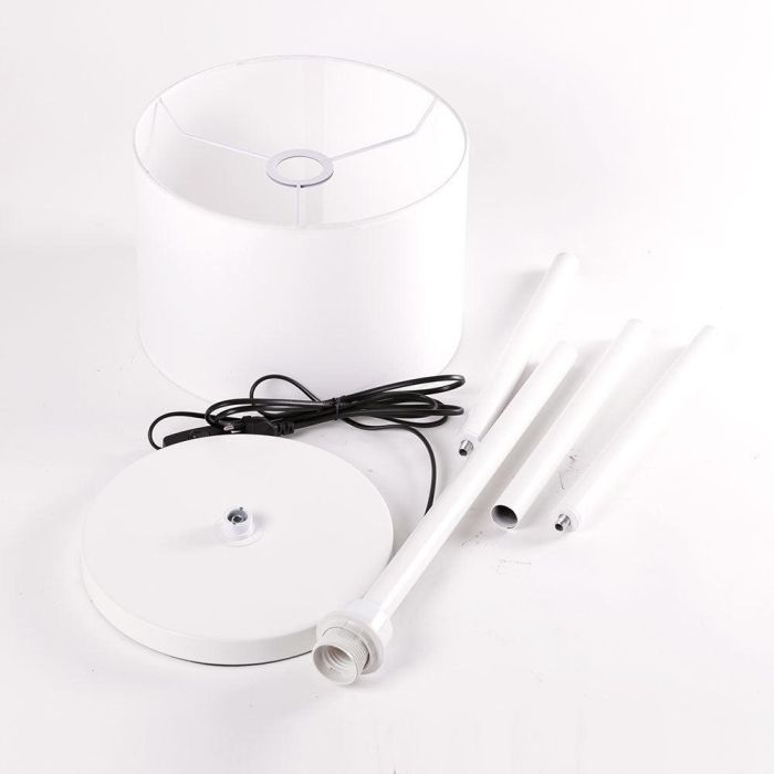 Lámpara de Suelo Tony Recta LED E27 Estilo Nórdico y Diseño Elegante, compatible RGB/CCT, para Salón, Dormitorio, Oficina [SKD-F014-W] 4