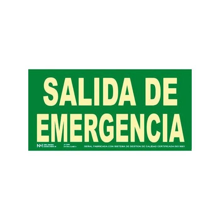 Archivo 2000 Señal "Salida De Emergencia" 320x160 mm Pvc 700 Micras Verde Archivo 2000 Señal "Salida De Emergencia" 320x160 mm Pvc 700 Micras Verde