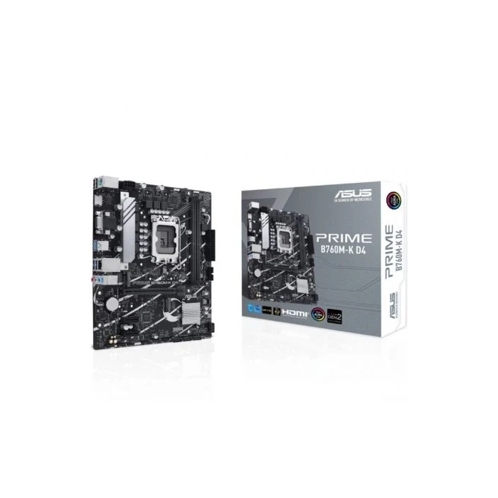 ASUS PRIME B760M-K D4 Placa Base Intel LGA1700 DDR4 HDMI PCIe4.0 4SATA3 USB3.2 MATX ASUS PRIME B760M-K D4 Placa Base Intel LGA1700 DDR4 HDMI PCIe4.0 4SATA3 USB3.2 MATX