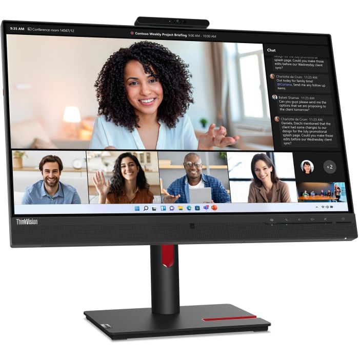 Lenovo T24mv-30 Monitor 23.8" (60.5cm) Full HD IPS 75Hz 4ms HDMI DP USB-C con Altavoces y Cámara Web Negra 13