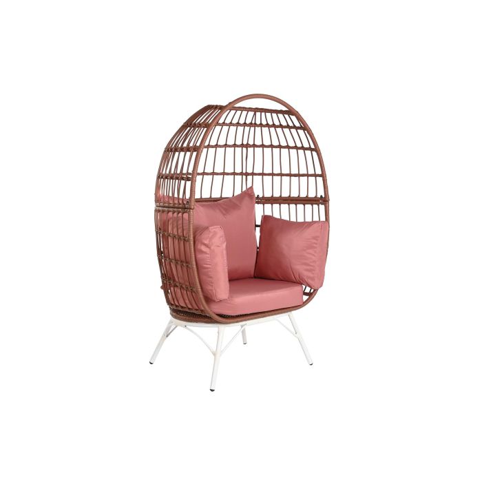 DKD Home Decor Sillón Terraza Jardín de Ratan Sintético con Cojines, Desmontable, Terracota Blanco, 71x147x99 cm 6