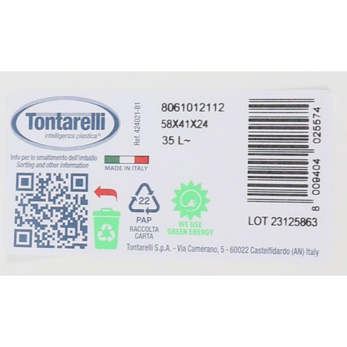 Tontarelli Cesta Ropa 35L Classic Blanco 58 x 41 cm (12 Unidades)