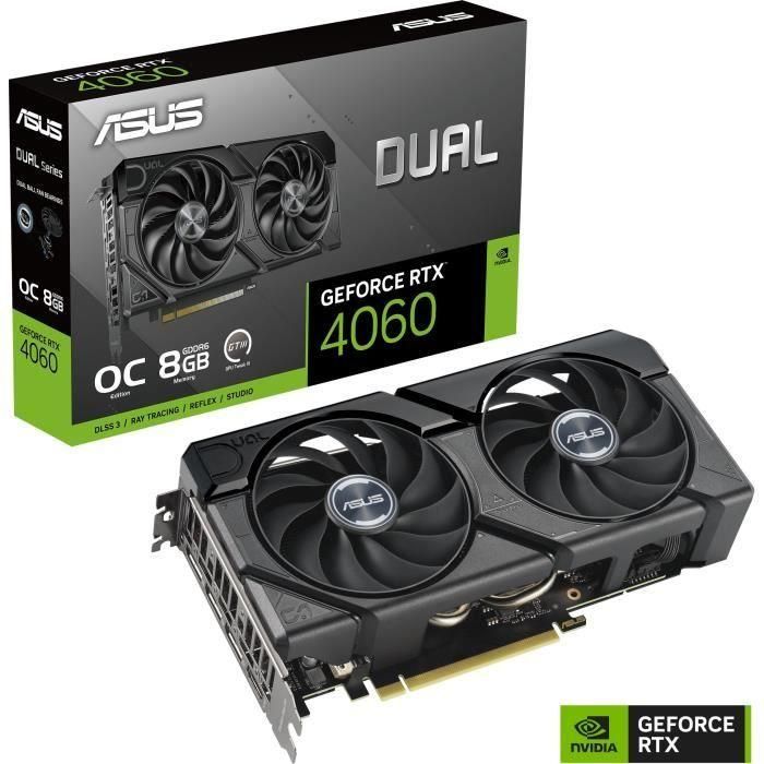 Tarjeta Gráfica Asus Dual GeForce RTX 4060 EVO OC/ 8GB GDDR6