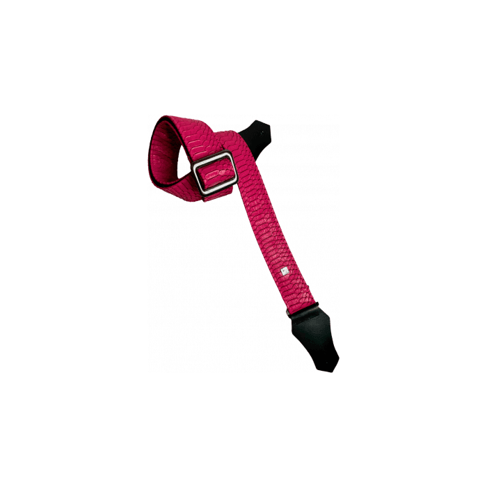 GETM Correa Guitarra Bajo Polipiel Nailon Cuero Rosa Ajustable 165 cm