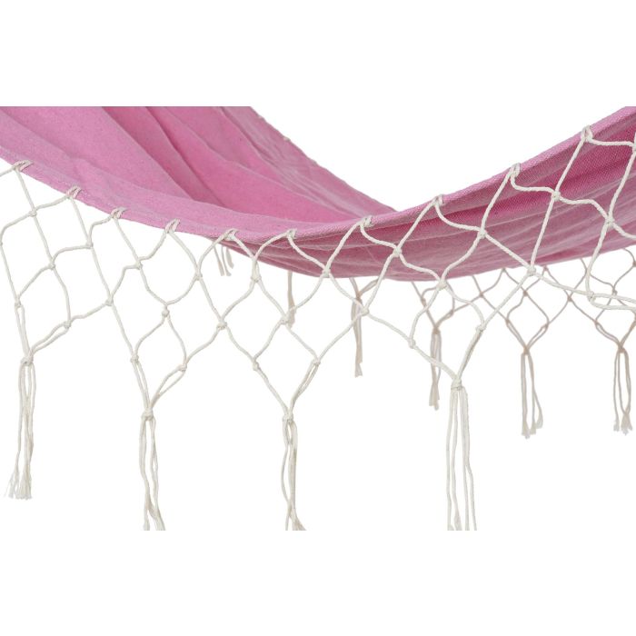 DKD Home Decor Hamaca Rosa de Terraza y Jardín, 255 cm Ancho, Flecos, Algodón, Poliéster, Max. 120 kg 4 DKD Home Decor Hamaca Rosa de Terraza y Jardín, 255 cm Ancho, Flecos, Algodón, Poliéster, Max. 120 kg 4