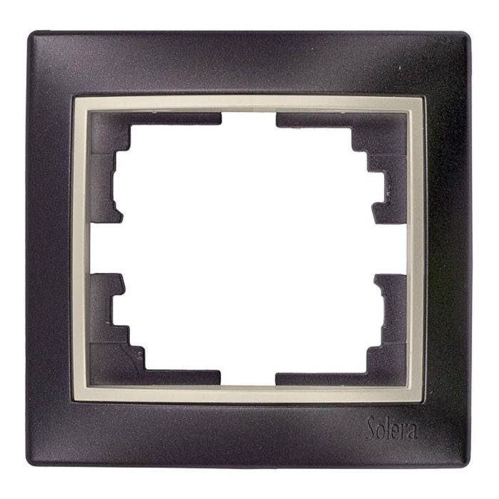 Solera Marco 1 Elemento Europa Negro + Aro Perla 83x81mm ERP71NU