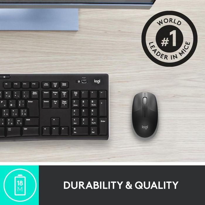 Logitech M190 Ratón Inalámbrico Full-size RF con Diseño Contorneado Ergonómico para Manos Grandes, Gris, Batería 18 Meses 9