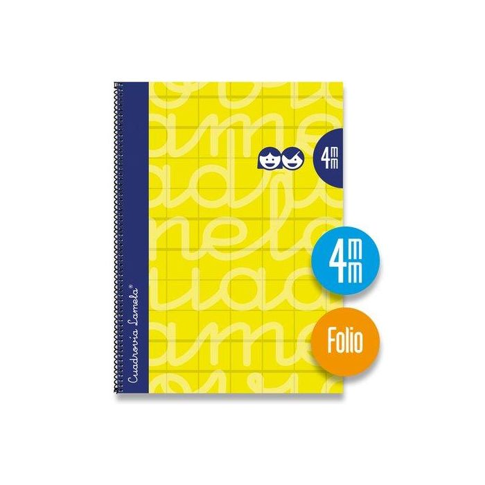 Lamela Bloc Tapa Forrada Fº 80H Cuadrovia 4 Mm Amarillo 5 unidades