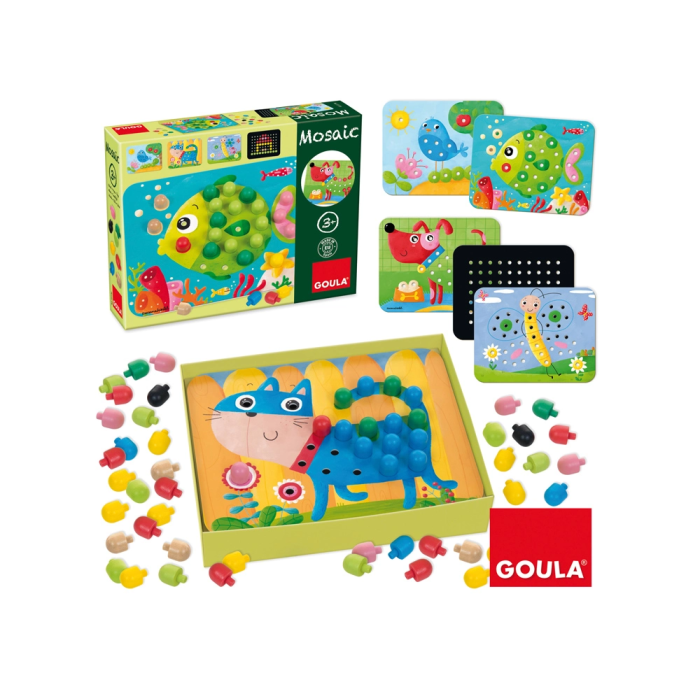 Goula Mosaico 53136 - Múltiples combinaciones con 6 láminas progresivas y 60 pivotes de madera 1 Goula Mosaico 53136 - Múltiples combinaciones con 6 láminas progresivas y 60 pivotes de madera 1