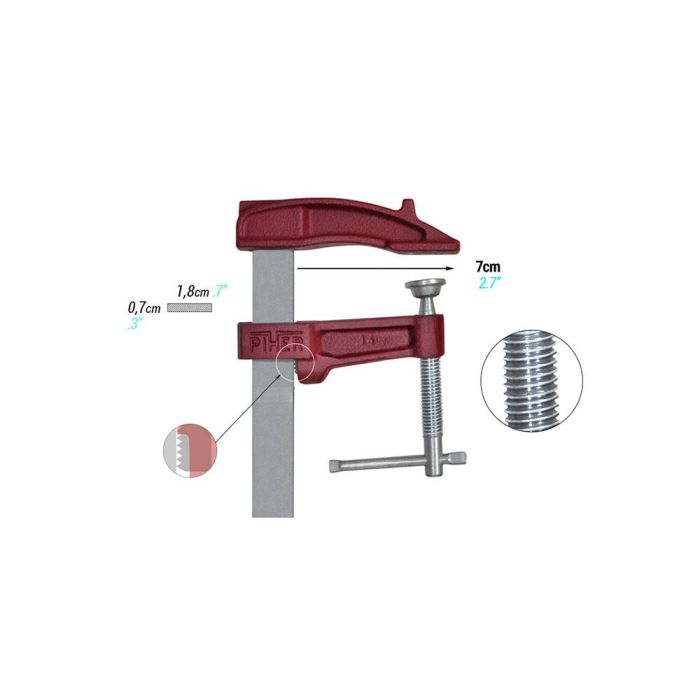 Piher Aprieto modelo M 20cm, alcance 7cm, fuerza máxima 4000N, ref. 01020 1