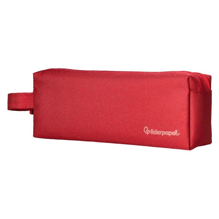 Estuche Portatodo Liderpapel Classic Rectangular Con Asa 2 Cremalleras 210 X80 mm Rojo 2