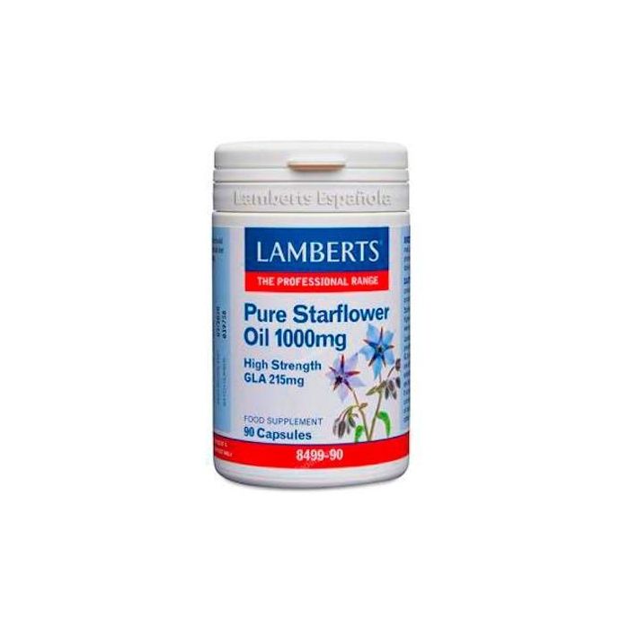 LAMBERTS Aceite de Borraja Puro 1000mg (215mg GLA) 90 Cápsulas para Piel y Menopausia
