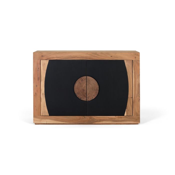 Giner y Colomer Aparador de Madera de Acacia con 2 Puertas Natural y Negro 0 Giner y Colomer Aparador de Madera de Acacia con 2 Puertas Natural y Negro 0