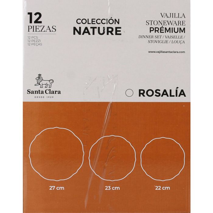 Vajilla Santa Clara Castroverde 12Pcs - Stoneware Vitrificado, Resistente, Apto Lavavajillas y Microondas (2 Unidades) 5 Vajilla Santa Clara Castroverde 12Pcs - Stoneware Vitrificado, Resistente, Apto Lavavajillas y Microondas (2 Unidades) 5