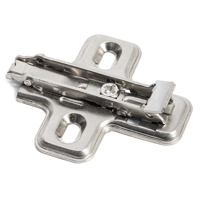 SALICE BAV3M09F Base Avión Chapa Clip Altura H0, Acero Níquel, Regulación Frontal Excéntrica