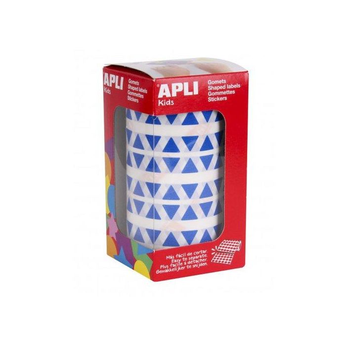 Apli Gomets Triangulares 10,5 mm Azul - Rollo 6136 Unidades