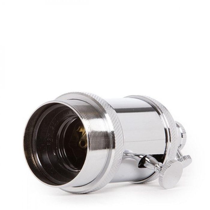 Portalámparas E27 Baquelita Interruptor Rotativo Color Cromo, 230V, Ø49.2mm para Lámparas de Diseño Vintage - AM-AH008 2 Portalámparas E27 Baquelita Interruptor Rotativo Color Cromo, 230V, Ø49.2mm para Lámparas de Diseño Vintage - AM-AH008 2