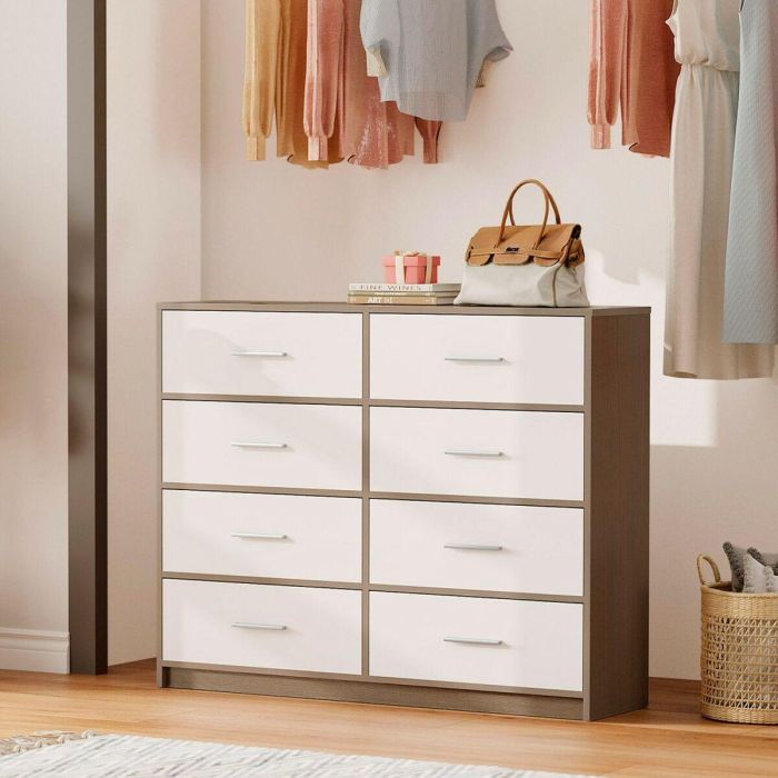 Cómoda Max Home Blanco Gris Moderno 114 x 92 x 30 cm 5 Cómoda Max Home Blanco Gris Moderno 114 x 92 x 30 cm 5