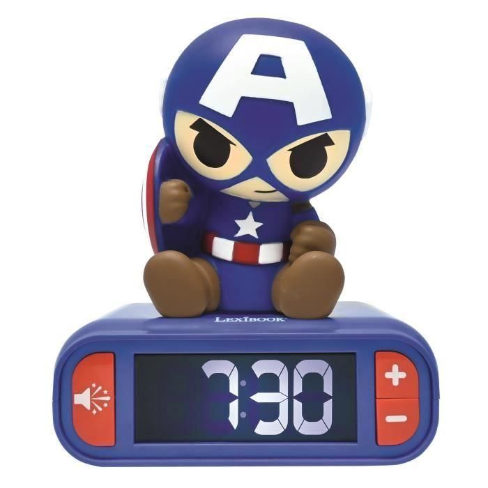 Reloj despertador digital con luz nocturna LEXIBOOK - Capitán América - Luz y sonido 3D - Infantil 0 Reloj despertador digital con luz nocturna LEXIBOOK - Capitán América - Luz y sonido 3D - Infantil 0