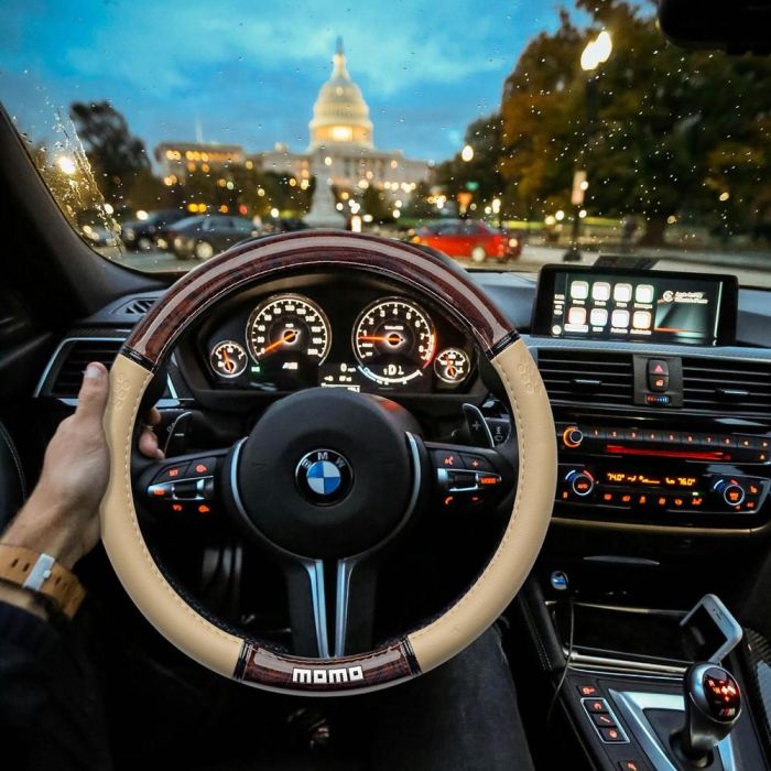 Momo Funda Volante Luxury Wood Beige M 38-39 cm MOMLSWC0LXBEW 3