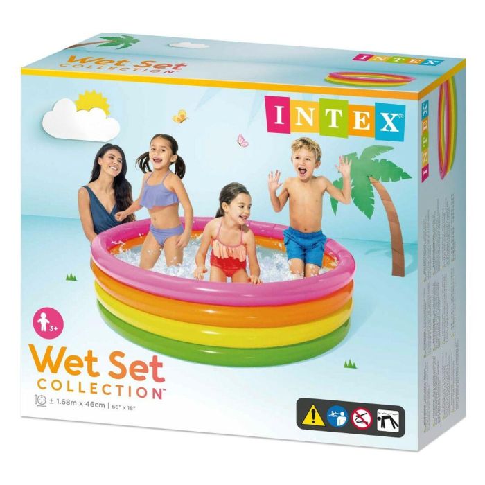 Piscina Hinchable para Niños Intex Sunset Aros 780 L 168 x 46 x 168 cm (6 Unidades) 1