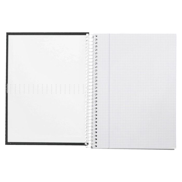 Cuaderno Espiral Liderpapel A4 Crafty Tapa Forrada 80H 90 gr Cuadro 4 mm Con Margen Color Negro 5 unidades 1