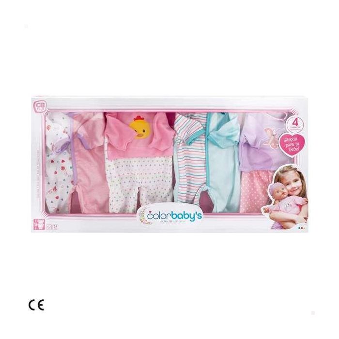 Color Baby Ropa Muñeco Set con 4 Trajes para Bebé, 42 cm 1