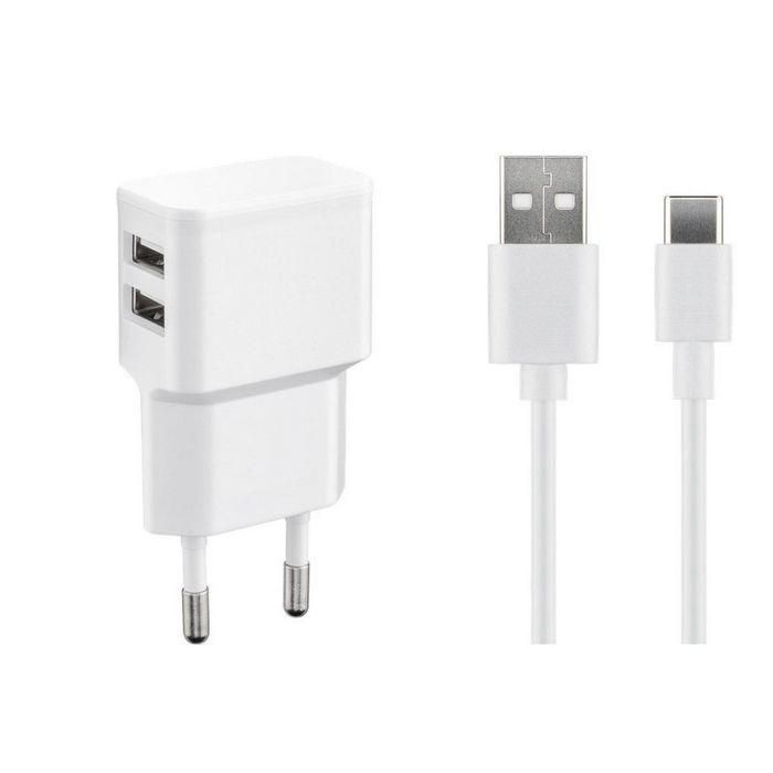 MicroConnect USB3.1CA1SETW - Cargador de pared USB-C 2.4A, carga rápida para smartphones/tabletas, blanco