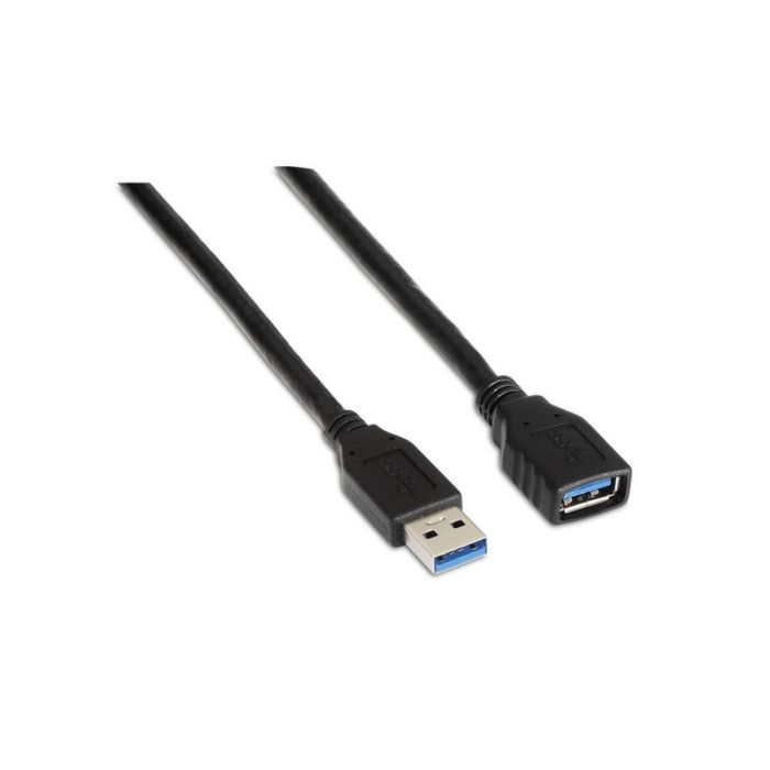 Cable Alargador USB 3.0 Aisens A105-0042/ USB Macho - USB Hembra/ Hasta 9W/ 625Mbps/ 2m/ Negro