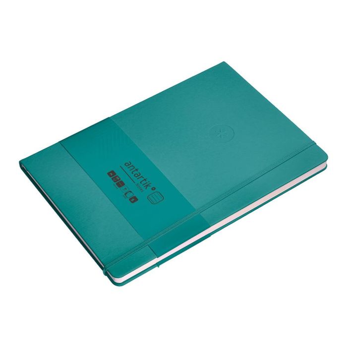 Cuaderno Con Gomilla Antartik Notes Tapa Dura A4 Hojas Rayas Verde Aguamarina 100 Hojas 80 gr Fsc 5