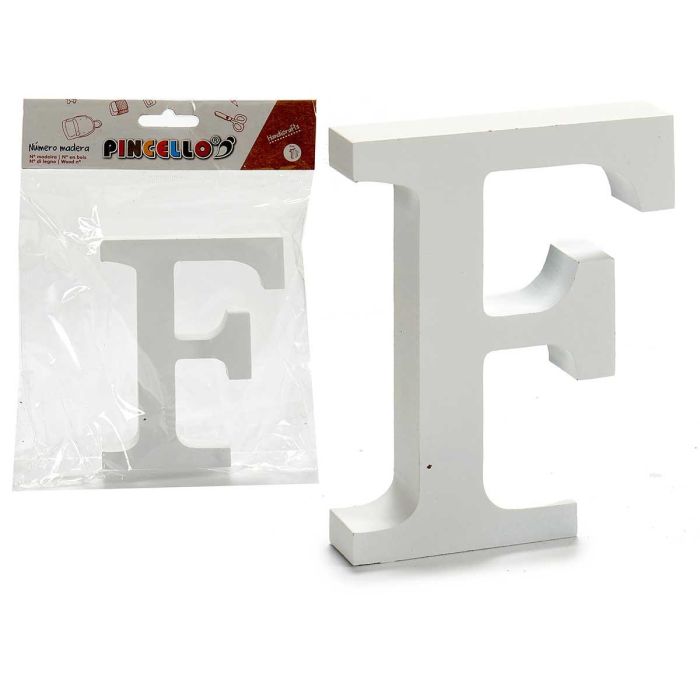 Letra F de Madera Blanca 2x11 cm - Pincello (24 Unidades) Letra F de Madera Blanca 2x11 cm - Pincello (24 Unidades)