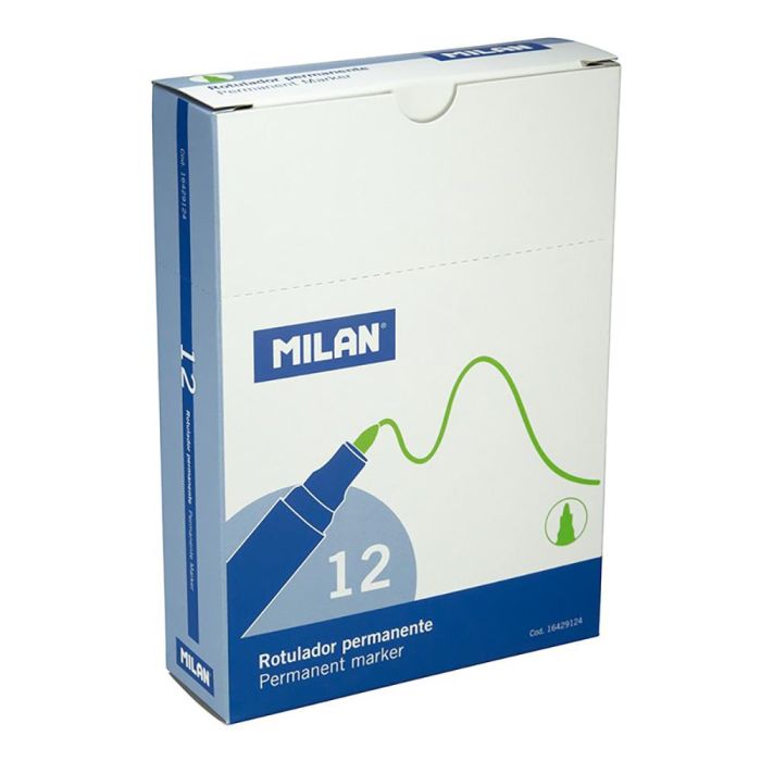 Milan Rotulador Permanente Punta Redonda Ø4 mm Verde Caja 12 Ud 1