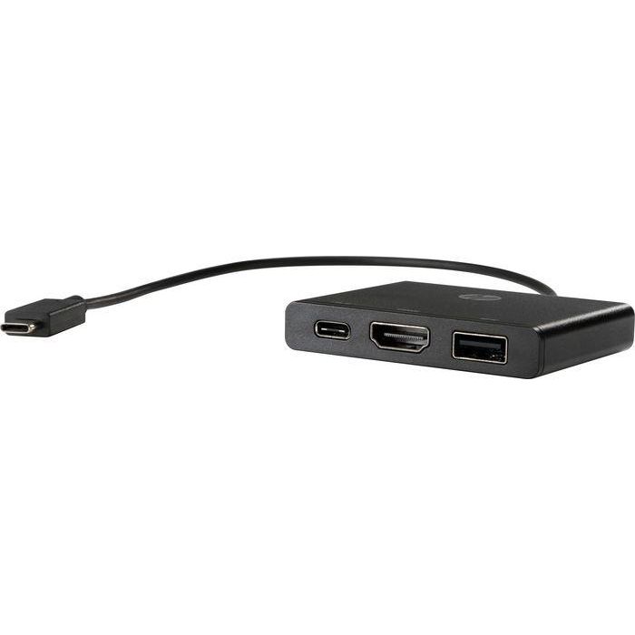 HP Hub de Conectividad USB-C a HDMI/USB 3.0/USB-C, Negro 1