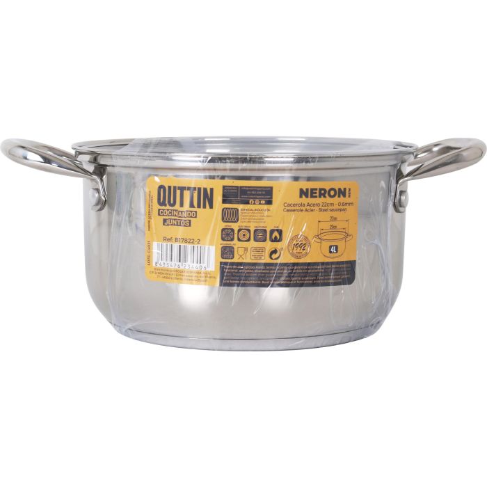 Inde Cacerola Acero Inoxidable 20 cm 4L con Tapa 'New Neron' (4 Unidades) 1